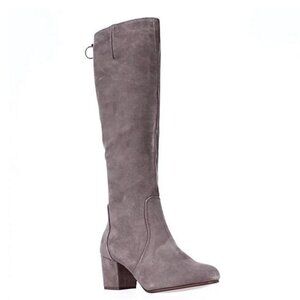 Steve Madden Haydun Block Heel Tall Boots, Taupe Suede Size 10 EUC